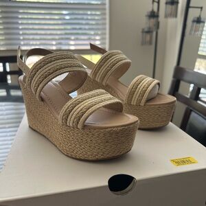 Aldo Women's Pirasa Tan Wedge Rope Sandals